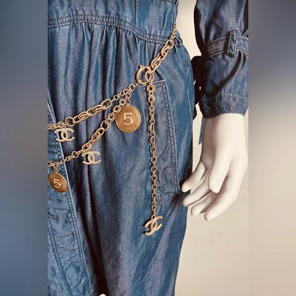 Authentic CHANEL B 13P No.5 CC Chain Belt/Necklace - Picture 3 of 16